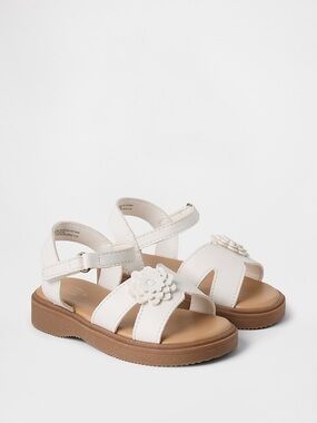 Gap White Floral Strap Chunky Sandals 9